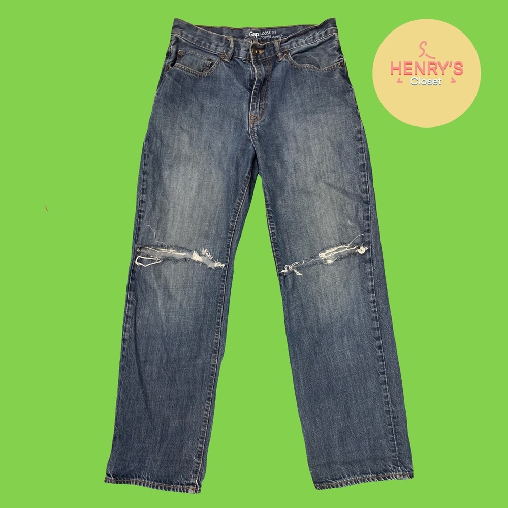 Gap Men’s Loose Fit Distressed Denim Jeans